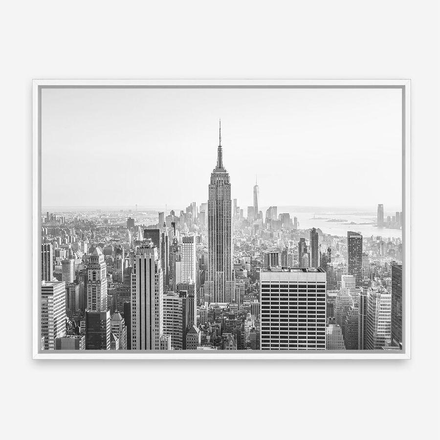 Shop NYC Skyline B&W Photo Canvas Print a photography framed stretched canvas print from The Print Emporium wall artwork collection - Buy Australian made prints for the home and your interior decor space, TPE-296-CA-35X46-NF