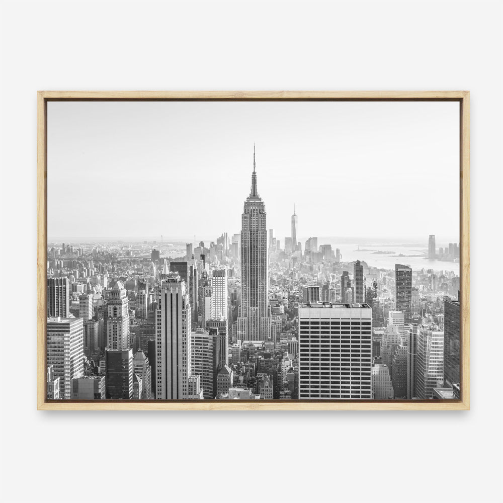 Shop NYC Skyline B&W Photo Canvas Print a photography framed stretched canvas print from The Print Emporium wall artwork collection - Buy Australian made prints for the home and your interior decor space, TPE-296-CA-35X46-NF