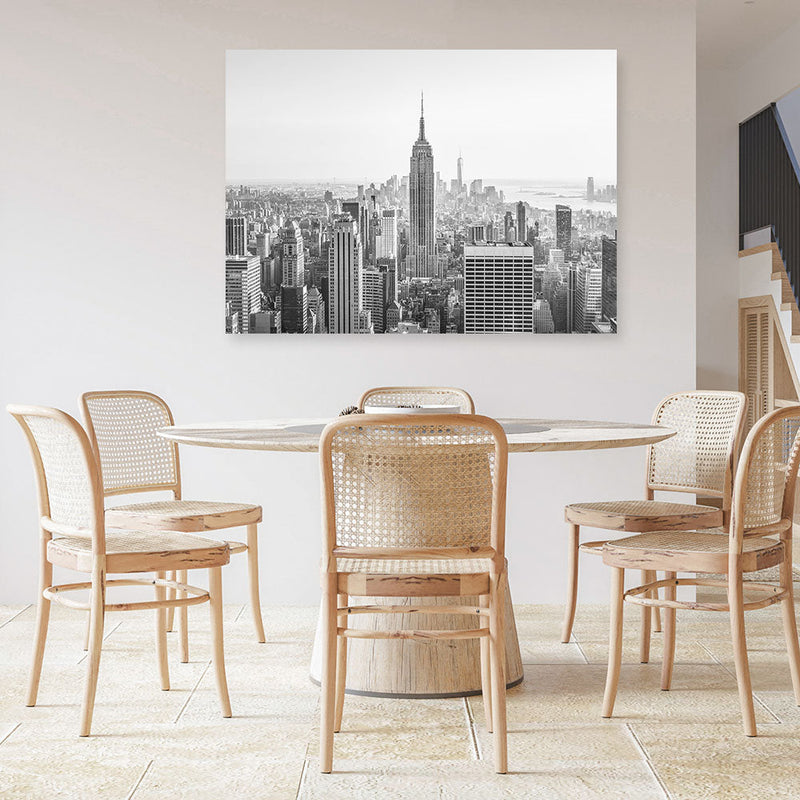 Shop NYC Skyline B&W Photo Canvas Print a photography framed stretched canvas print from The Print Emporium wall artwork collection - Buy Australian made prints for the home and your interior decor space, TPE-296-CA-35X46-NF