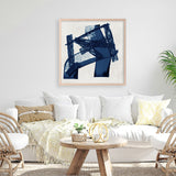 Shop Navy Paths I (Square) Art Print a painted abstract themed wall art print from The Print Emporium wall artwork collection - Buy Australian made fine art painting style poster and framed prints for the home and your interior decor room, TPE-PC-WZ081-AP