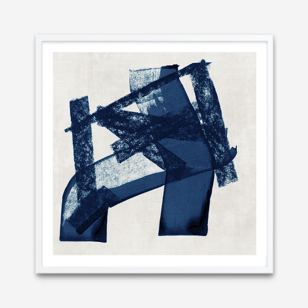 Shop Navy Paths I (Square) Art Print a painted abstract themed wall art print from The Print Emporium wall artwork collection - Buy Australian made fine art painting style poster and framed prints for the home and your interior decor room, TPE-PC-WZ081-AP