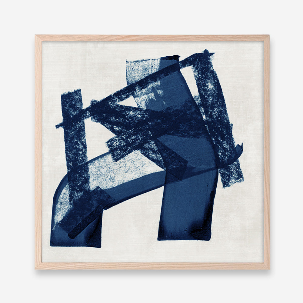 Shop Navy Paths I (Square) Art Print a painted abstract themed wall art print from The Print Emporium wall artwork collection - Buy Australian made fine art painting style poster and framed prints for the home and your interior decor room, TPE-PC-WZ081-AP