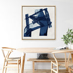 Shop Navy Paths I (Square) Canvas Print a painted abstract themed framed canvas wall art print from The Print Emporium artwork collection - Buy Australian made fine art painting style stretched canvas prints for the home and your interior decor space, TPE-PC-WZ081-CA-40X40-NF