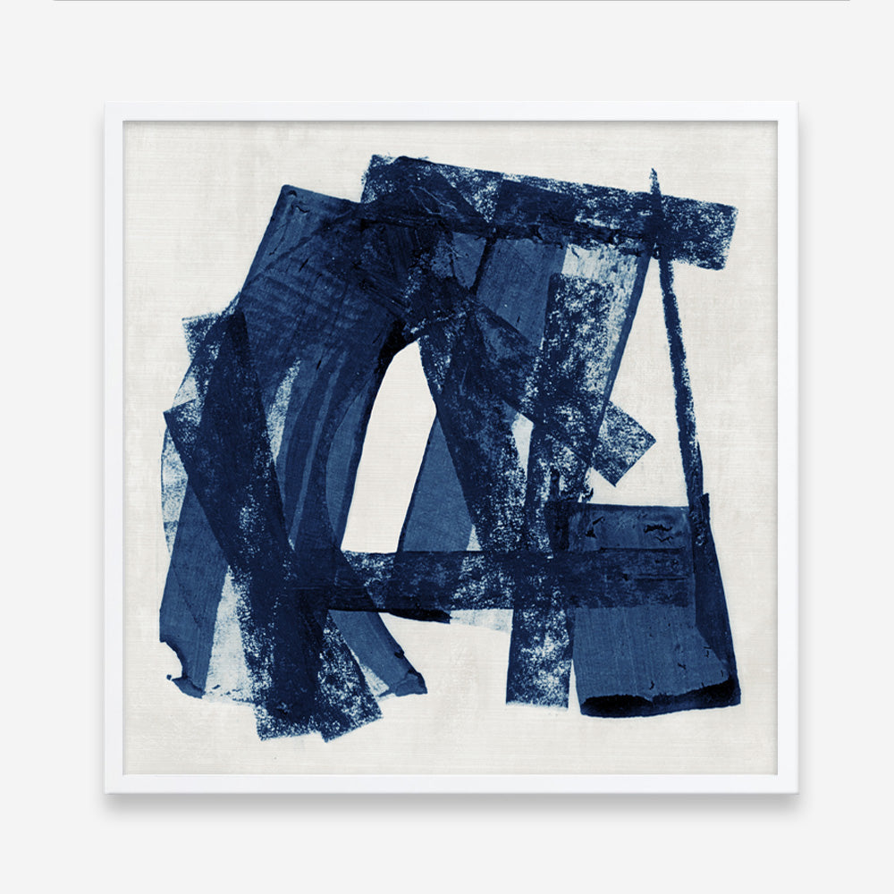 Shop Navy Paths II (Square) Art Print a painted abstract themed wall art print from The Print Emporium wall artwork collection - Buy Australian made fine art painting style poster and framed prints for the home and your interior decor room, TPE-PC-WZ082-AP