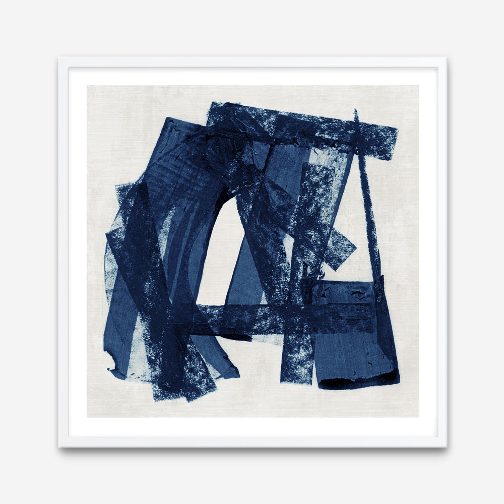 Shop Navy Paths II (Square) Art Print a painted abstract themed wall art print from The Print Emporium wall artwork collection - Buy Australian made fine art painting style poster and framed prints for the home and your interior decor room, TPE-PC-WZ082-AP