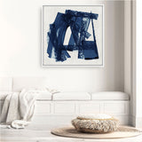 Shop Navy Paths II (Square) Canvas Print a painted abstract themed framed canvas wall art print from The Print Emporium artwork collection - Buy Australian made fine art painting style stretched canvas prints for the home and your interior decor space, TPE-PC-WZ082-CA-40X40-NF