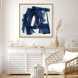 Shop Navy Paths II (Square) Canvas Print a painted abstract themed framed canvas wall art print from The Print Emporium artwork collection - Buy Australian made fine art painting style stretched canvas prints for the home and your interior decor space, TPE-PC-WZ082-CA-40X40-NF