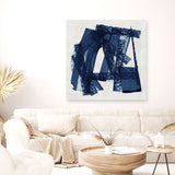 Shop Navy Paths II (Square) Canvas Print a painted abstract themed framed canvas wall art print from The Print Emporium artwork collection - Buy Australian made fine art painting style stretched canvas prints for the home and your interior decor space, TPE-PC-WZ082-CA-40X40-NF