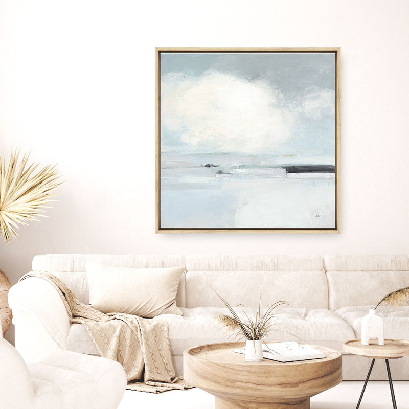 Shop Neutral Horizon I (Square) Canvas Print a painted abstract themed framed canvas wall art print from The Print Emporium artwork collection - Buy Australian made fine art painting style stretched canvas prints for the home and your interior decor space, TPE-WA-60617-CA-40X40-NF