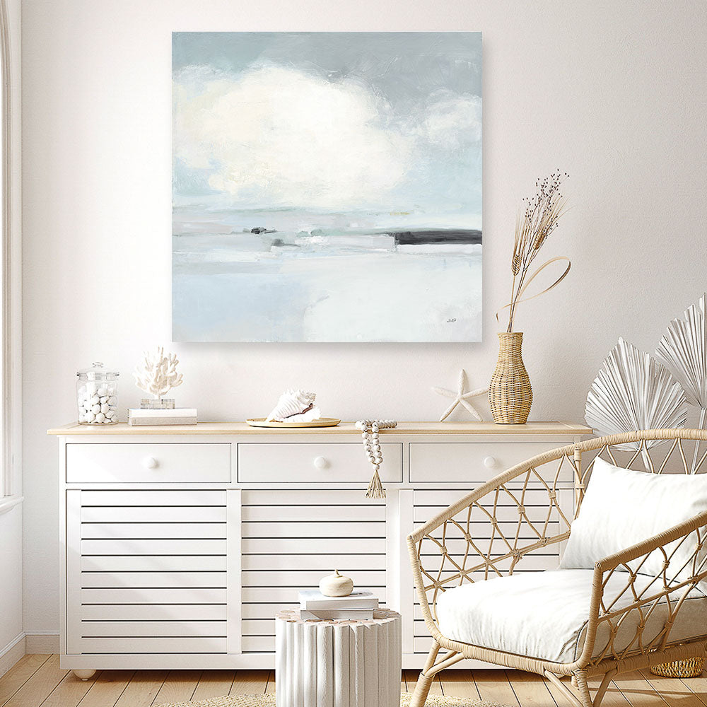 Shop Neutral Horizon I (Square) Canvas Print a painted abstract themed framed canvas wall art print from The Print Emporium artwork collection - Buy Australian made fine art painting style stretched canvas prints for the home and your interior decor space, TPE-WA-60617-CA-40X40-NF