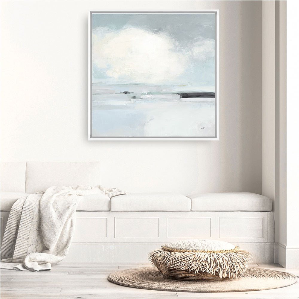 Shop Neutral Horizon I (Square) Canvas Print a painted abstract themed framed canvas wall art print from The Print Emporium artwork collection - Buy Australian made fine art painting style stretched canvas prints for the home and your interior decor space, TPE-WA-60617-CA-40X40-NF