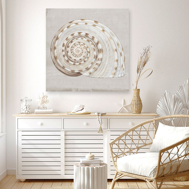 Shop Neutral Shells I (Square) Canvas Print a painted abstract themed framed canvas wall art print from The Print Emporium artwork collection - Buy Australian made fine art painting style stretched canvas prints for the home and your interior decor space, TPE-PC-EW142-CA-40X40-NF