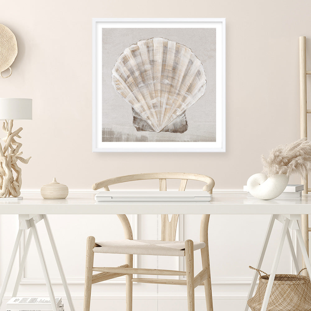 Shop Neutral Shells II (Square) Art Print a painted abstract themed wall art print from The Print Emporium wall artwork collection - Buy Australian made fine art painting style poster and framed prints for the home and your interior decor room, TPE-PC-EW143-AP