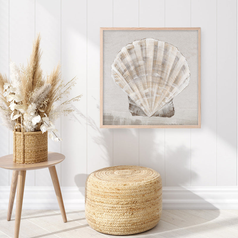 Shop Neutral Shells II (Square) Art Print a painted abstract themed wall art print from The Print Emporium wall artwork collection - Buy Australian made fine art painting style poster and framed prints for the home and your interior decor room, TPE-PC-EW143-AP