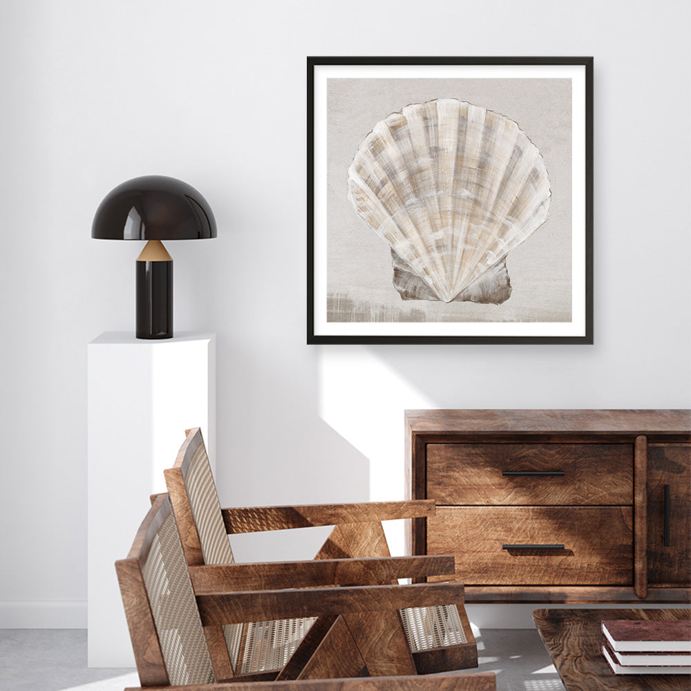 Shop Neutral Shells II (Square) Art Print a painted abstract themed wall art print from The Print Emporium wall artwork collection - Buy Australian made fine art painting style poster and framed prints for the home and your interior decor room, TPE-PC-EW143-AP