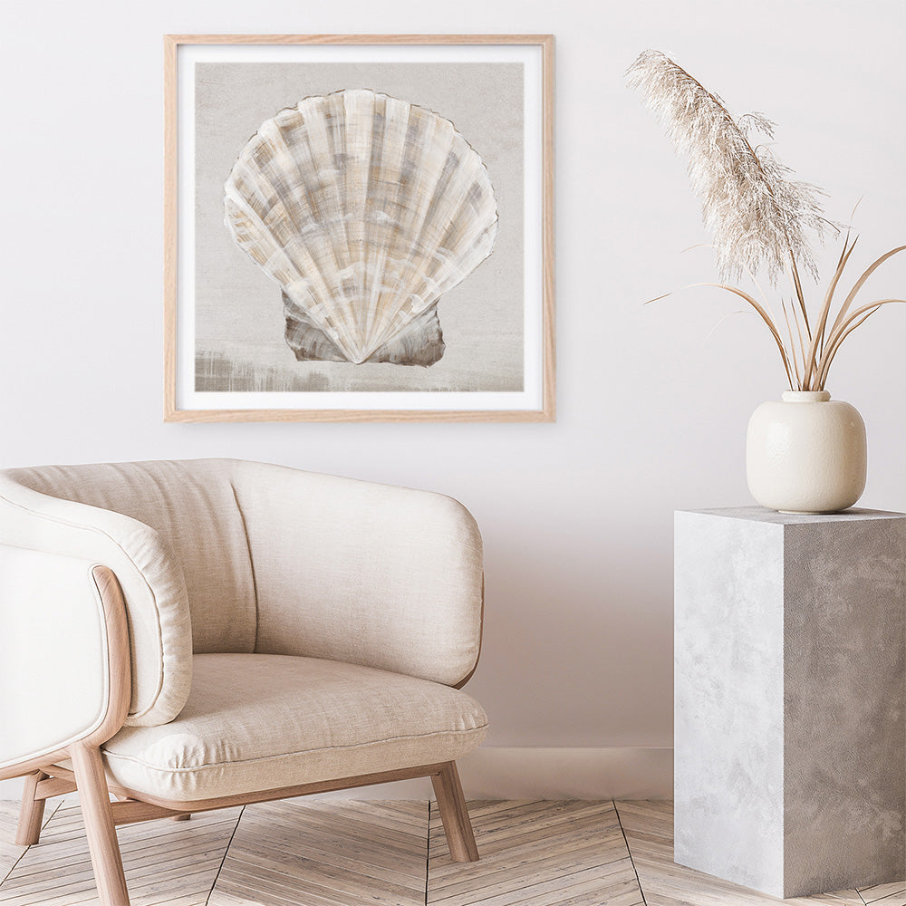 Shop Neutral Shells II (Square) Art Print a painted abstract themed wall art print from The Print Emporium wall artwork collection - Buy Australian made fine art painting style poster and framed prints for the home and your interior decor room, TPE-PC-EW143-AP