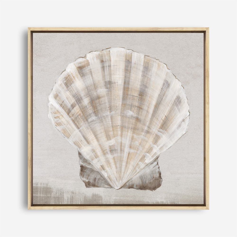Shop Neutral Shells II (Square) Canvas Print a painted abstract themed framed canvas wall art print from The Print Emporium artwork collection - Buy Australian made fine art painting style stretched canvas prints for the home and your interior decor space, TPE-PC-EW143-CA-40X40-NF