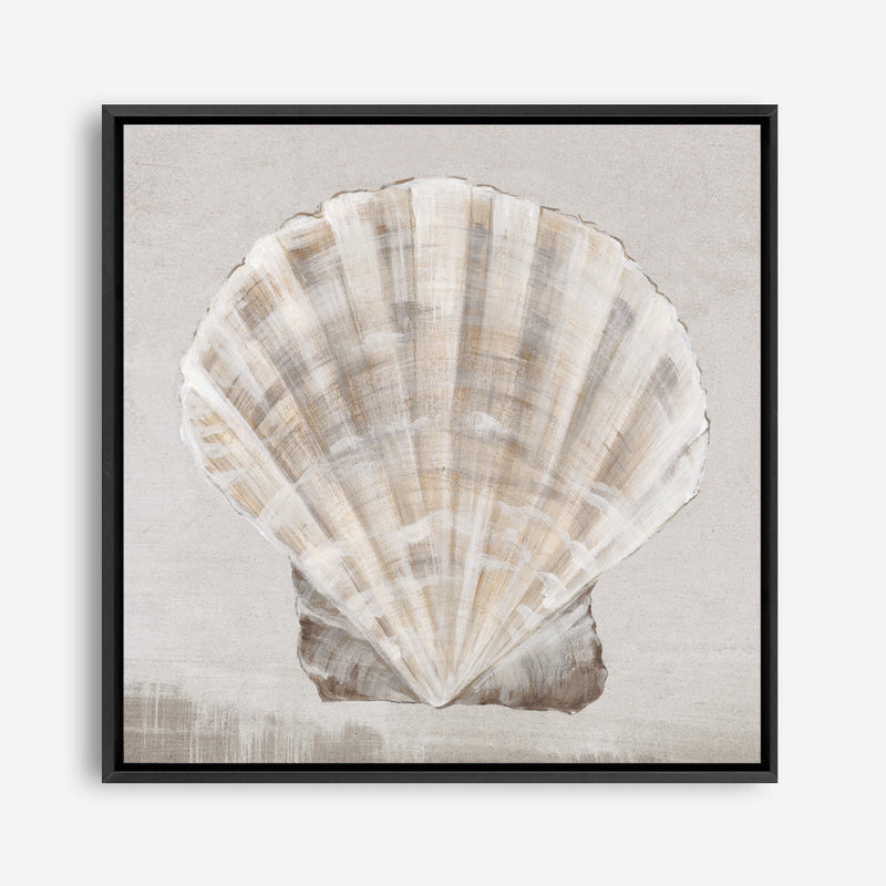 Shop Neutral Shells II (Square) Canvas Print a painted abstract themed framed canvas wall art print from The Print Emporium artwork collection - Buy Australian made fine art painting style stretched canvas prints for the home and your interior decor space, TPE-PC-EW143-CA-40X40-NF