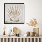 Shop Neutral Shells II (Square) Canvas Print a painted abstract themed framed canvas wall art print from The Print Emporium artwork collection - Buy Australian made fine art painting style stretched canvas prints for the home and your interior decor space, TPE-PC-EW143-CA-40X40-NF