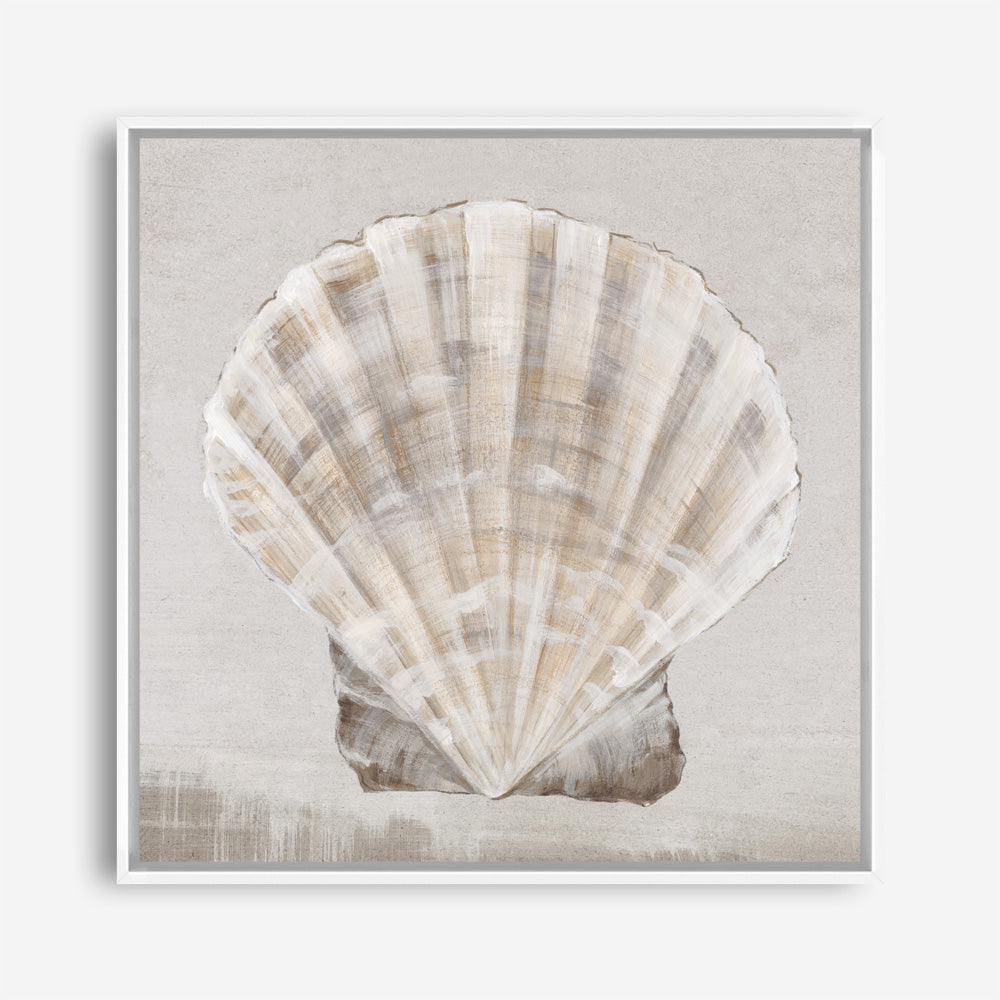Shop Neutral Shells II (Square) Canvas Print a painted abstract themed framed canvas wall art print from The Print Emporium artwork collection - Buy Australian made fine art painting style stretched canvas prints for the home and your interior decor space, TPE-PC-EW143-CA-40X40-NF