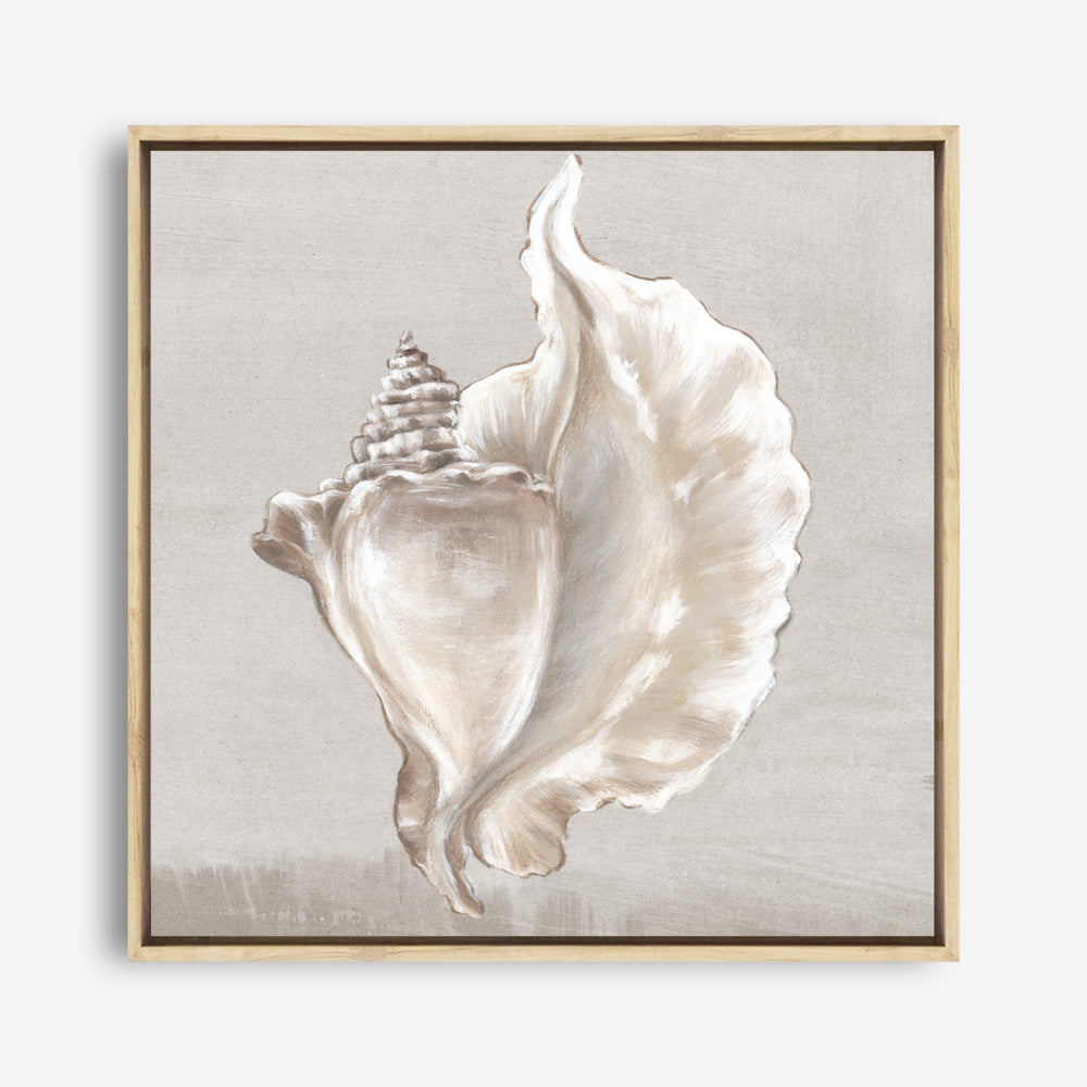 Shop Neutral Shells III (Square) Canvas Print a painted abstract themed framed canvas wall art print from The Print Emporium artwork collection - Buy Australian made fine art painting style stretched canvas prints for the home and your interior decor space, TPE-PC-EW144-CA-40X40-NF
