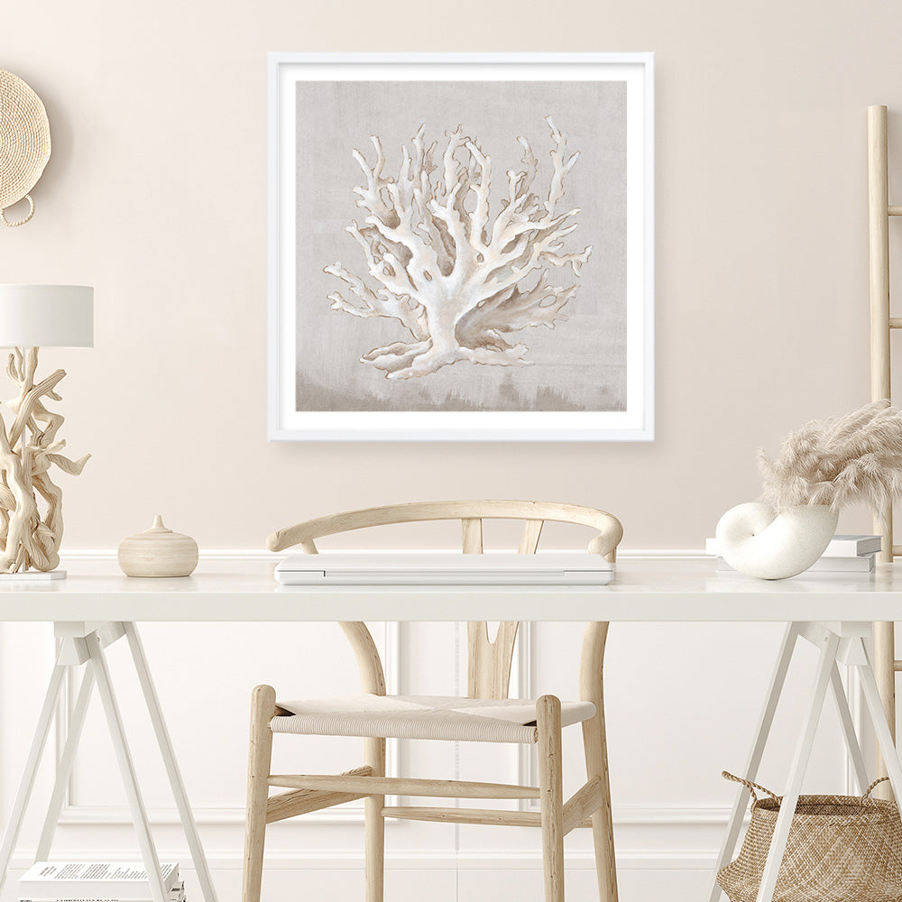 Shop Neutral Shells IV (Square) Art Print a painted abstract themed wall art print from The Print Emporium wall artwork collection - Buy Australian made fine art painting style poster and framed prints for the home and your interior decor room, TPE-PC-EW187-AP