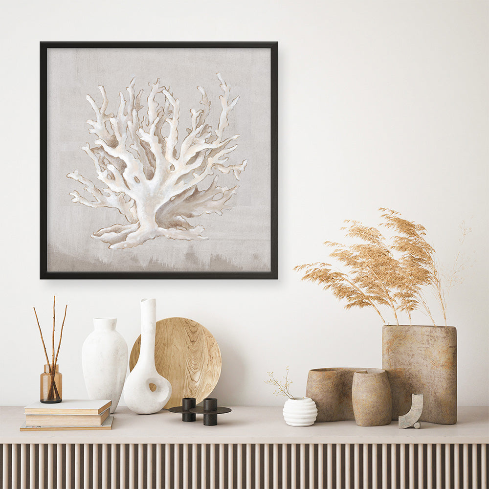 Shop Neutral Shells IV (Square) Art Print a painted abstract themed wall art print from The Print Emporium wall artwork collection - Buy Australian made fine art painting style poster and framed prints for the home and your interior decor room, TPE-PC-EW187-AP