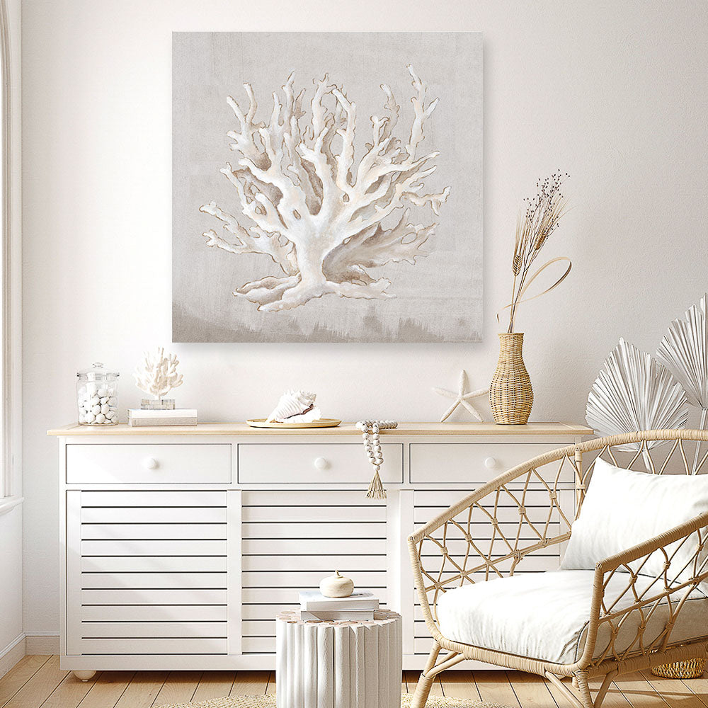 Shop Neutral Shells IV (Square) Canvas Print a painted abstract themed framed canvas wall art print from The Print Emporium artwork collection - Buy Australian made fine art painting style stretched canvas prints for the home and your interior decor space, TPE-PC-EW187-CA-40X40-NF