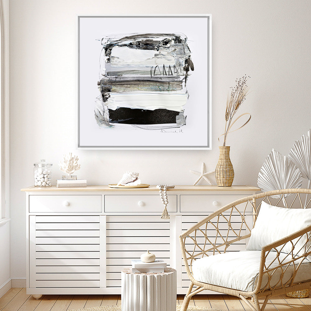 Shop Neutral Tones (Square) Canvas Print a painted abstract themed framed canvas wall art print from The Print Emporium artwork collection - Buy Australian made fine art painting style stretched canvas prints for the home and your interior decor space, TPE-DH-299-CA-40X40-NF