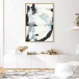 Shop Noir Shapes I Canvas Print a painted abstract themed framed canvas wall art print from The Print Emporium artwork collection - Buy Australian made fine art painting style stretched canvas prints for the home and your interior decor space, TPE-PC-WZ561-CA-35X46-NF