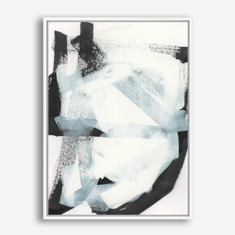 Shop Noir Shapes I Canvas Print a painted abstract themed framed canvas wall art print from The Print Emporium artwork collection - Buy Australian made fine art painting style stretched canvas prints for the home and your interior decor space, TPE-PC-WZ561-CA-35X46-NF