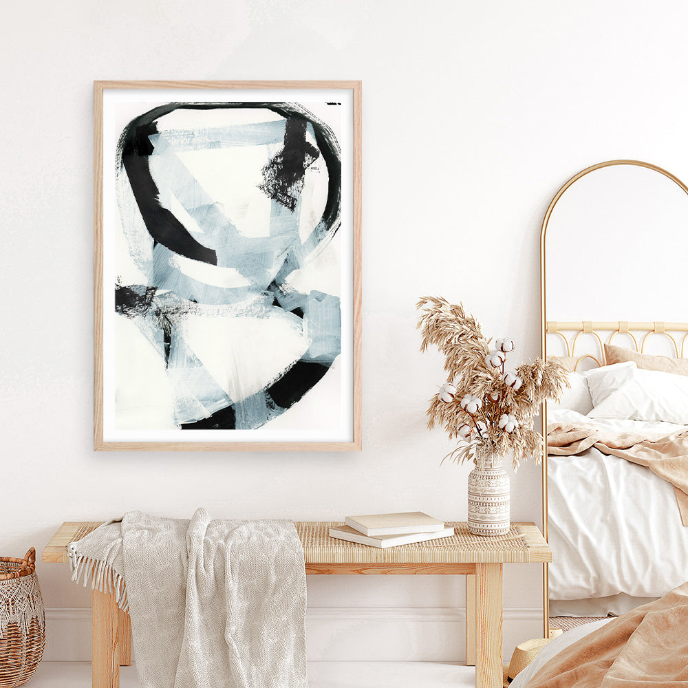 Shop Noir Shapes II Art Print a painted abstract themed wall art print from The Print Emporium wall artwork collection - Buy Australian made fine art painting style poster and framed prints for the home and your interior decor room, TPE-PC-WZ562-AP