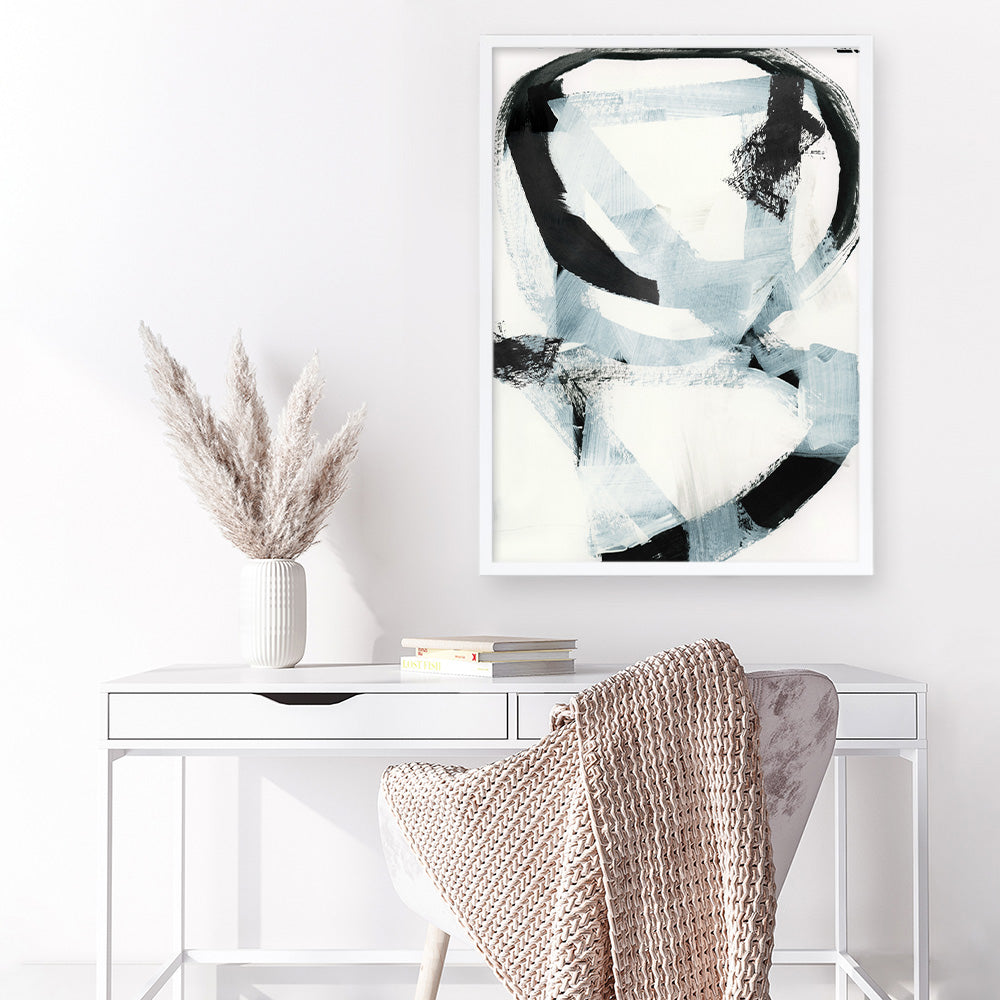 Shop Noir Shapes II Art Print a painted abstract themed wall art print from The Print Emporium wall artwork collection - Buy Australian made fine art painting style poster and framed prints for the home and your interior decor room, TPE-PC-WZ562-AP
