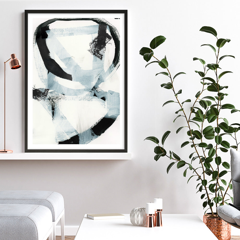 Shop Noir Shapes II Art Print a painted abstract themed wall art print from The Print Emporium wall artwork collection - Buy Australian made fine art painting style poster and framed prints for the home and your interior decor room, TPE-PC-WZ562-AP