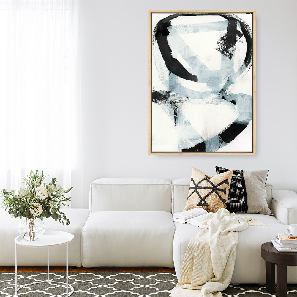 Shop Noir Shapes II Canvas Print a painted abstract themed framed canvas wall art print from The Print Emporium artwork collection - Buy Australian made fine art painting style stretched canvas prints for the home and your interior decor space, TPE-PC-WZ562-CA-35X46-NF