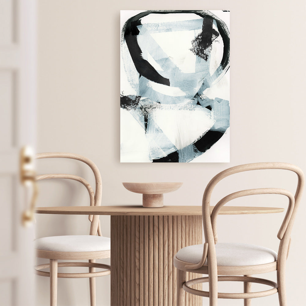 Shop Noir Shapes II Canvas Print a painted abstract themed framed canvas wall art print from The Print Emporium artwork collection - Buy Australian made fine art painting style stretched canvas prints for the home and your interior decor space, TPE-PC-WZ562-CA-35X46-NF