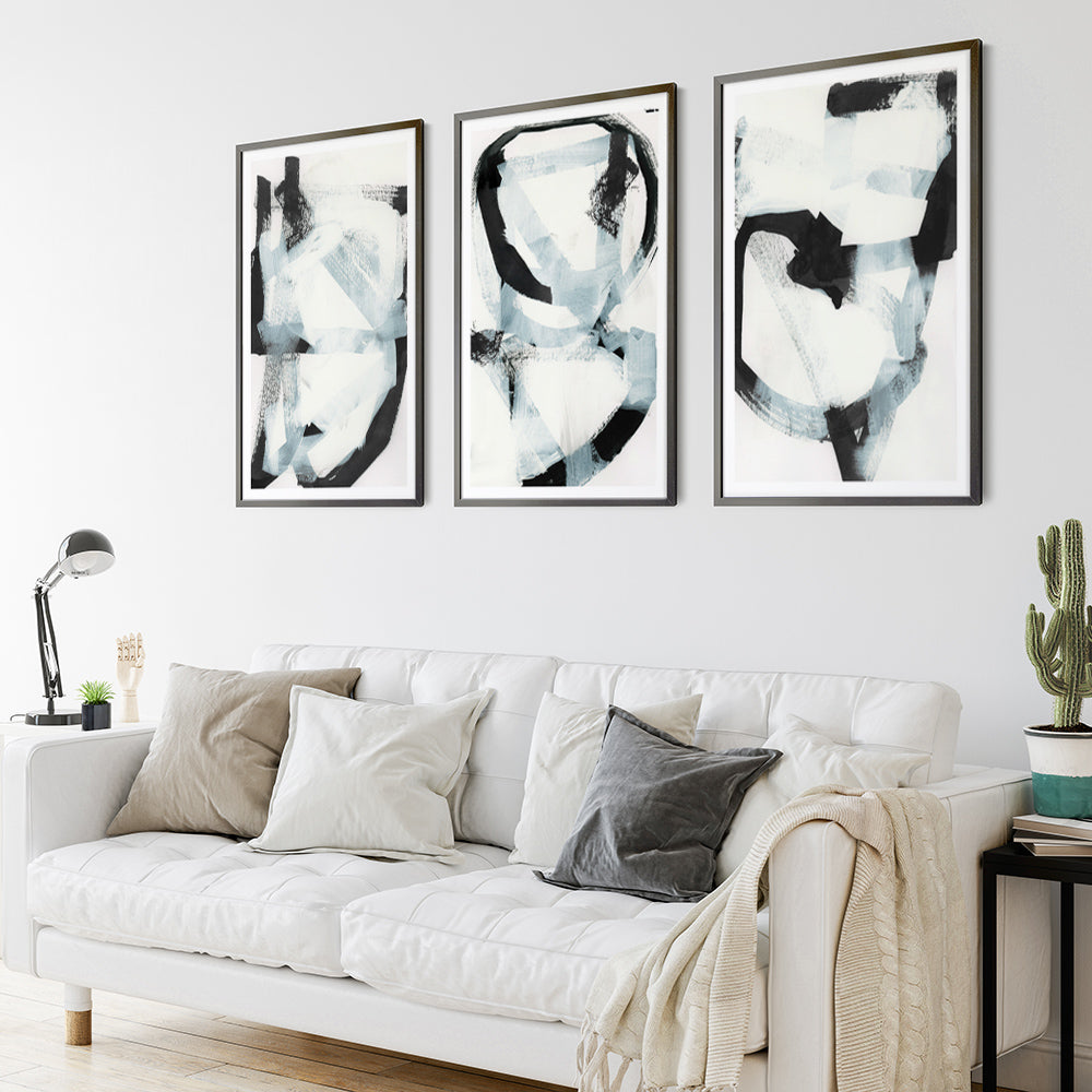 Shop Noir Shapes III Art Print a painted abstract themed wall art print from The Print Emporium wall artwork collection - Buy Australian made fine art painting style poster and framed prints for the home and your interior decor room, TPE-PC-WZ563-AP