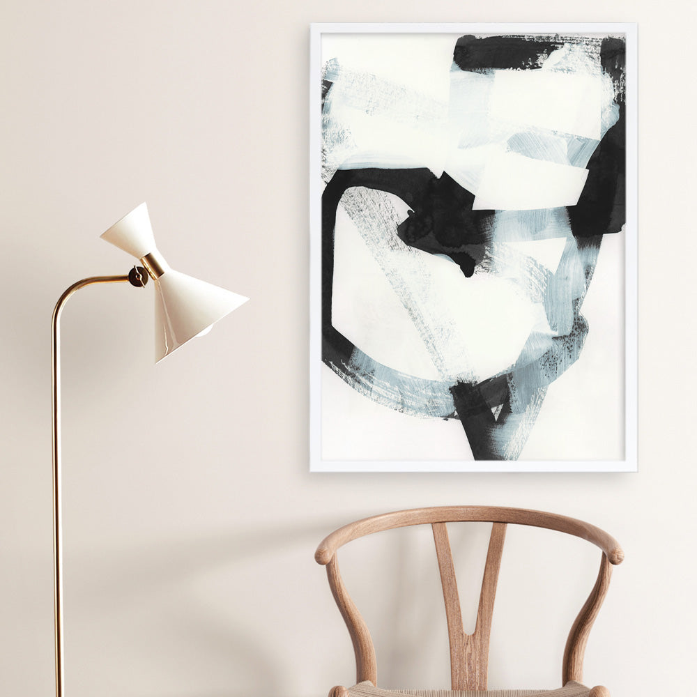 Shop Noir Shapes III Art Print a painted abstract themed wall art print from The Print Emporium wall artwork collection - Buy Australian made fine art painting style poster and framed prints for the home and your interior decor room, TPE-PC-WZ563-AP