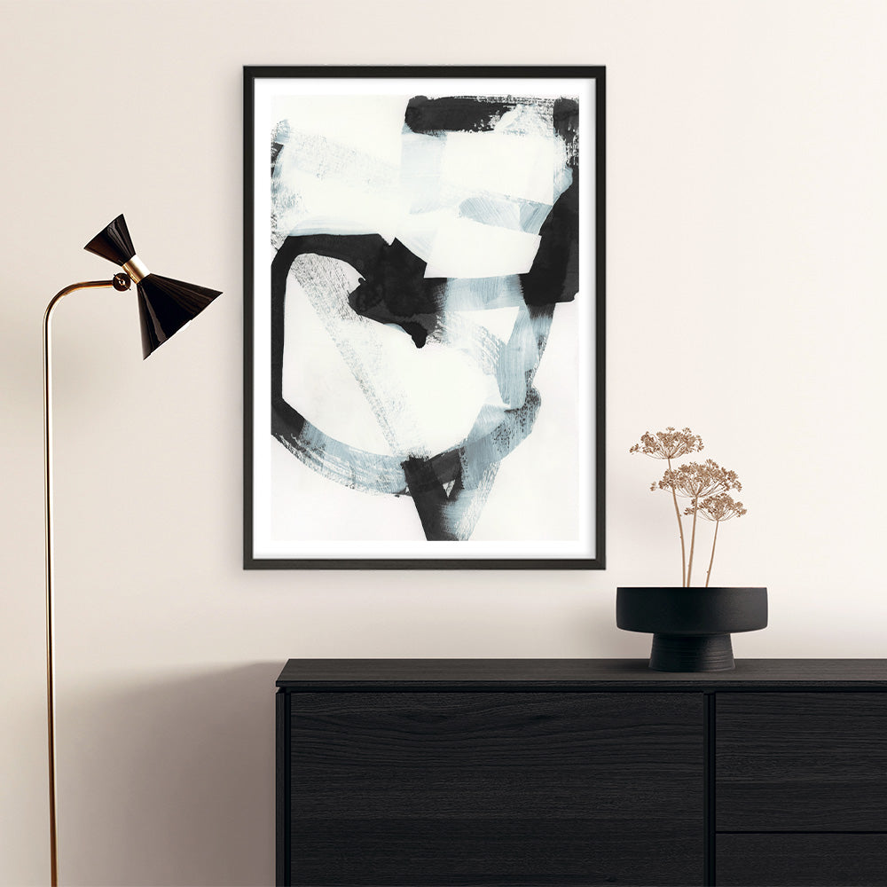 Shop Noir Shapes III Art Print a painted abstract themed wall art print from The Print Emporium wall artwork collection - Buy Australian made fine art painting style poster and framed prints for the home and your interior decor room, TPE-PC-WZ563-AP