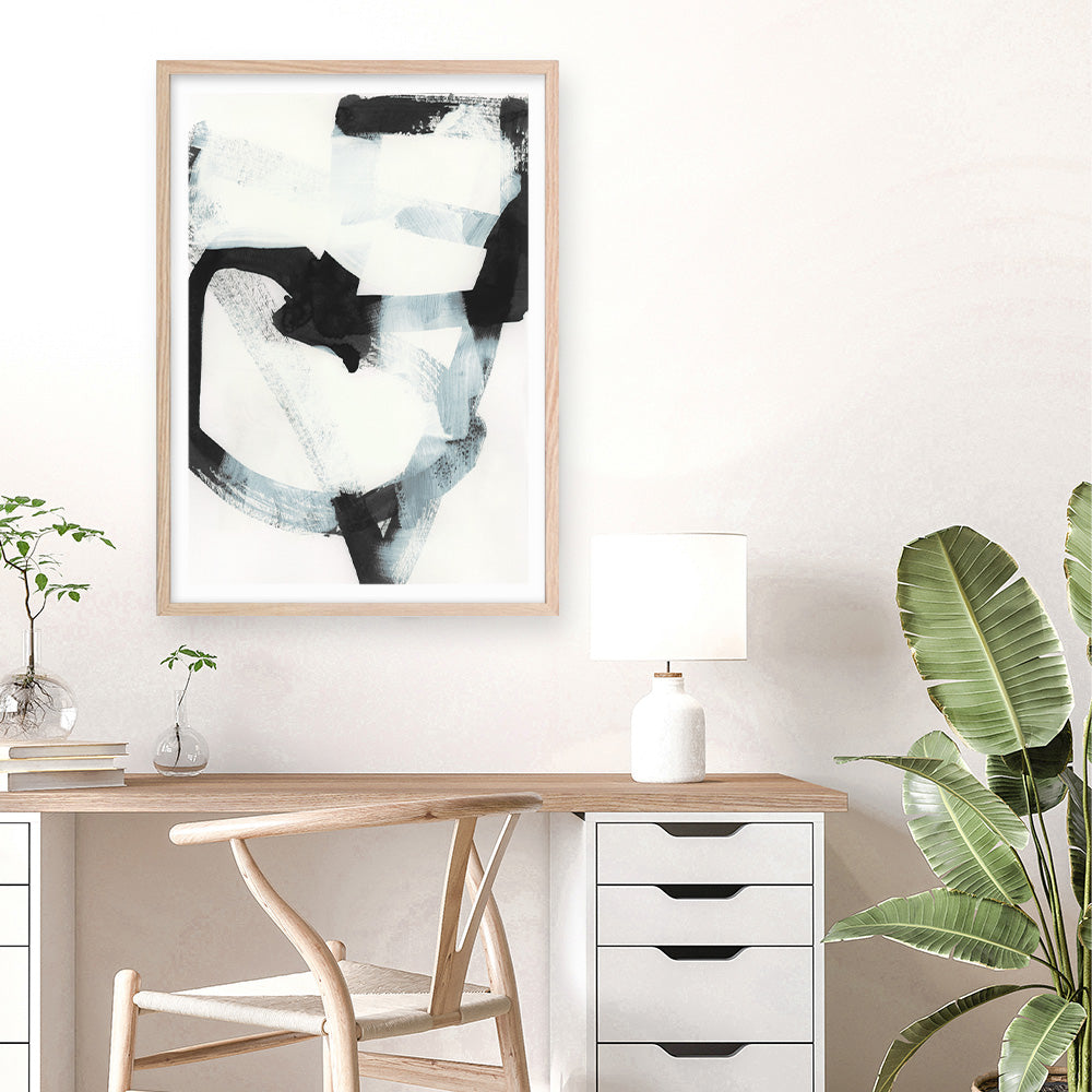 Shop Noir Shapes III Art Print a painted abstract themed wall art print from The Print Emporium wall artwork collection - Buy Australian made fine art painting style poster and framed prints for the home and your interior decor room, TPE-PC-WZ563-AP