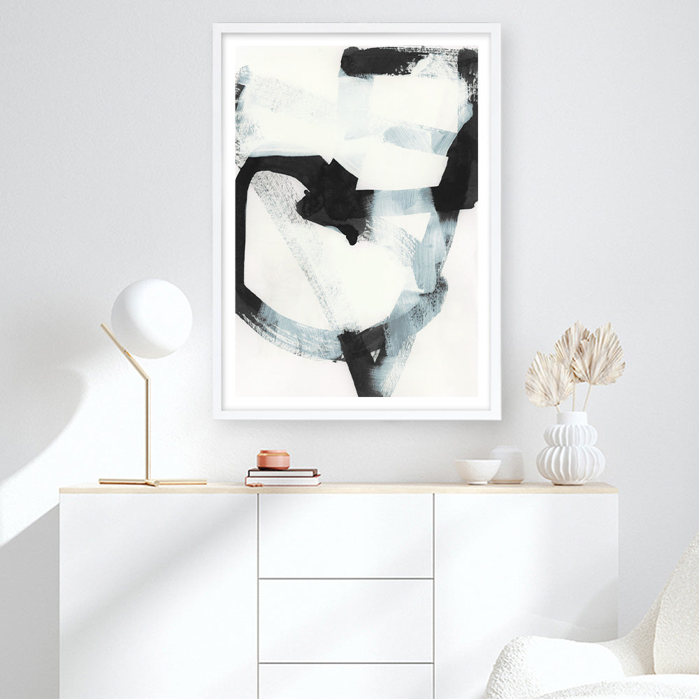 Shop Noir Shapes III Art Print a painted abstract themed wall art print from The Print Emporium wall artwork collection - Buy Australian made fine art painting style poster and framed prints for the home and your interior decor room, TPE-PC-WZ563-AP