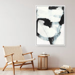 Shop Noir Shapes III Canvas Print a painted abstract themed framed canvas wall art print from The Print Emporium artwork collection - Buy Australian made fine art painting style stretched canvas prints for the home and your interior decor space, TPE-PC-WZ563-CA-35X46-NF