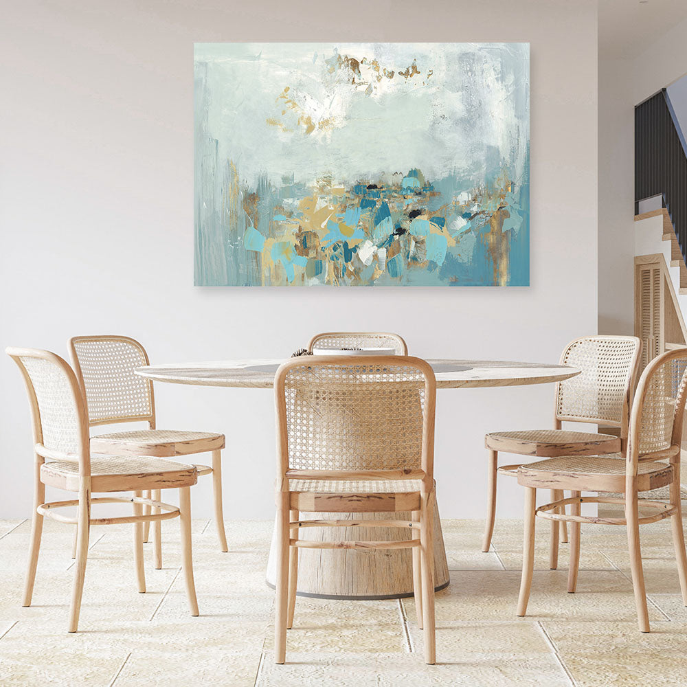 Shop Nu Bleu Canvas Print a painted abstract themed framed canvas wall art print from The Print Emporium artwork collection - Buy Australian made fine art painting style stretched canvas prints for the home and your interior decor space, TPE-PC-BC055-CA-35X46-NF