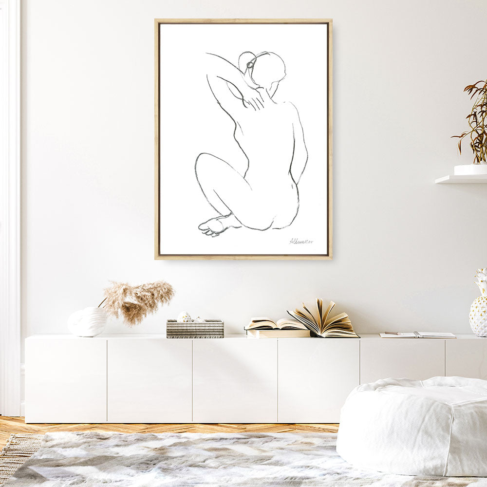Shop Nude Sketch I Canvas Print a painted abstract themed framed canvas wall art print from The Print Emporium artwork collection - Buy Australian made fine art painting style stretched canvas prints for the home and your interior decor space, TPE-WA-54057-CA-35X46-NF