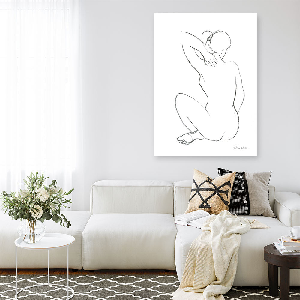 Shop Nude Sketch I Canvas Print a painted abstract themed framed canvas wall art print from The Print Emporium artwork collection - Buy Australian made fine art painting style stretched canvas prints for the home and your interior decor space, TPE-WA-54057-CA-35X46-NF