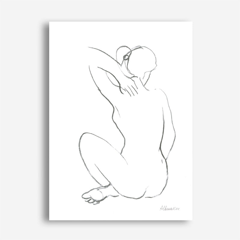 Shop Nude Sketch I Canvas Print a painted abstract themed framed canvas wall art print from The Print Emporium artwork collection - Buy Australian made fine art painting style stretched canvas prints for the home and your interior decor space, TPE-WA-54057-CA-35X46-NF