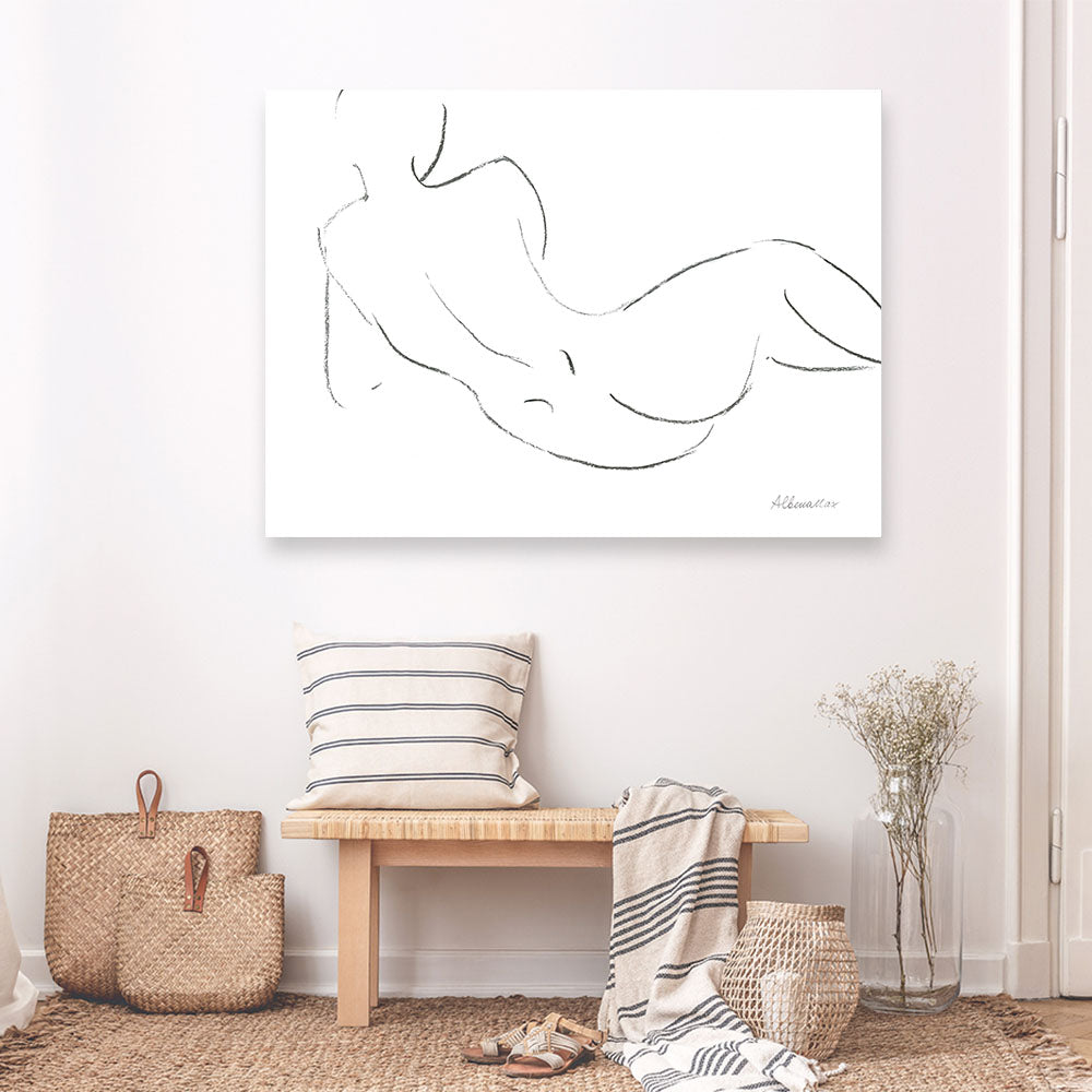 Shop Nude Sketch III Canvas Print a painted abstract themed framed canvas wall art print from The Print Emporium artwork collection - Buy Australian made fine art painting style stretched canvas prints for the home and your interior decor space, TPE-WA-54059-CA-35X46-NF