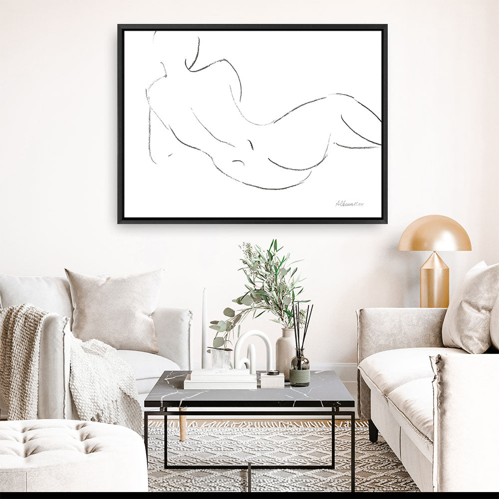 Shop Nude Sketch III Canvas Print a painted abstract themed framed canvas wall art print from The Print Emporium artwork collection - Buy Australian made fine art painting style stretched canvas prints for the home and your interior decor space, TPE-WA-54059-CA-35X46-NF