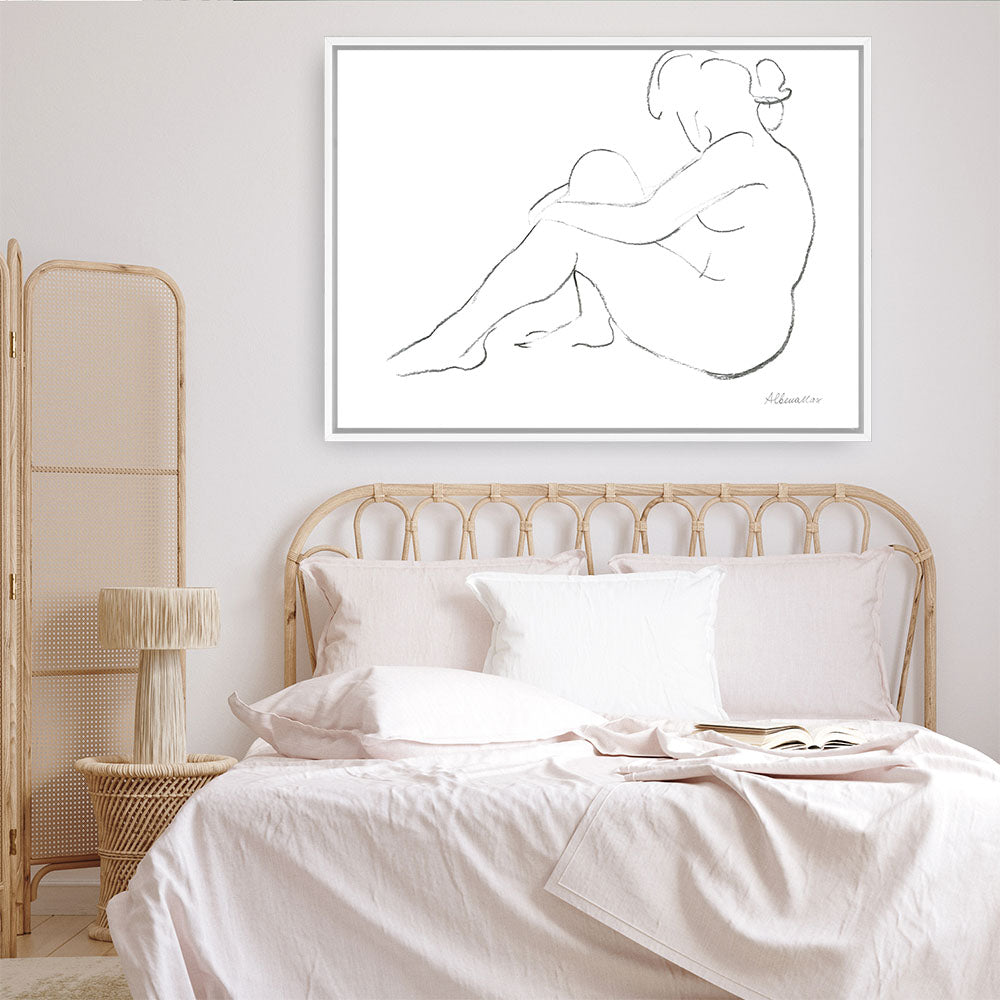 Shop Nude Sketch IV Canvas Print a painted abstract themed framed canvas wall art print from The Print Emporium artwork collection - Buy Australian made fine art painting style stretched canvas prints for the home and your interior decor space, TPE-WA-54060-CA-35X46-NF