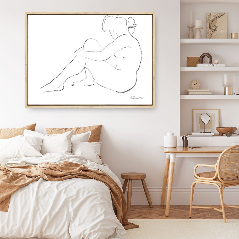 Shop Nude Sketch IV Canvas Print a painted abstract themed framed canvas wall art print from The Print Emporium artwork collection - Buy Australian made fine art painting style stretched canvas prints for the home and your interior decor space, TPE-WA-54060-CA-35X46-NF
